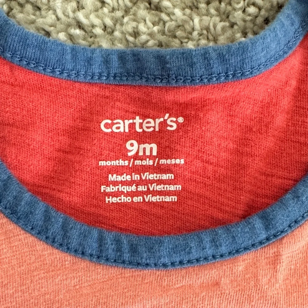 Carter's Coral and Navy Baby Tank Top